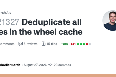 uv: Deduplicate all files in the wheel cache