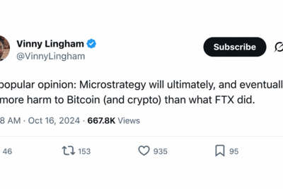Vinny Lingham Predicted Saylor Would Hurt Bitcoin More Than FTX. Now He’s Explaining Why