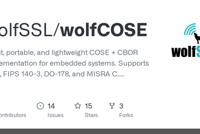 wolfSSL releases a new product; wolfCOSE a zero alloc C embbedded COSE stack